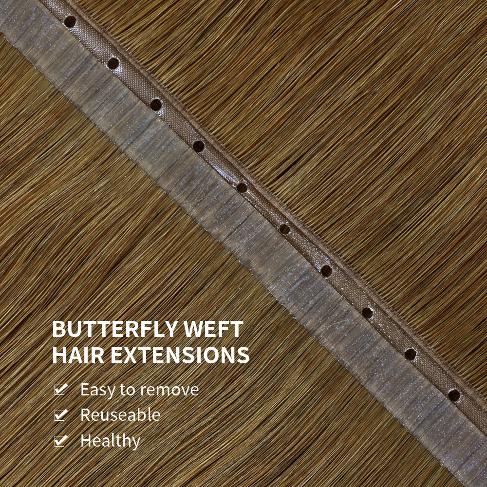 YiliteVip (#6) Chestnut Brown Butterfly Weft Hair Extensions
