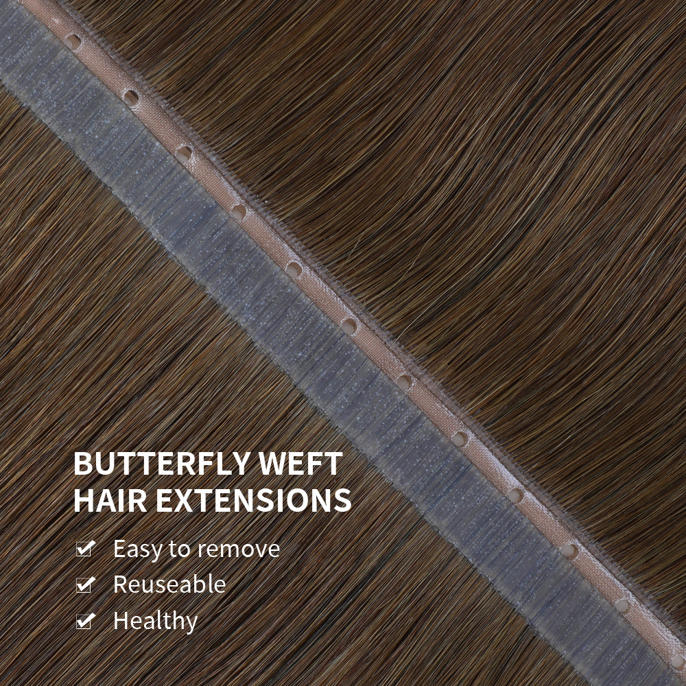 YiliteVip (#4) Chocolate Brown Butterfly Weft Hair Extensions