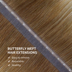 YiliteVip (#T8/60) Light Brown to Platinum Blonde Butterfly Weft Hair Extensions