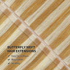 YiliteVip (#P27/613) Strawberry Blonde Bleach Blonde Butterfly Weft Hair Extensions