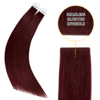 YiliteVip (#99J) Burgundy Invisible Tape In Extensions 20Pcs