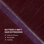 YiliteVip (#99J) Burgundy Butterfly Weft Hair Extensions