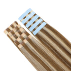 YiliteVip (#P6/613) Chestnut Brown Balayage Mini Tape In Hair Extensions 20Pcs