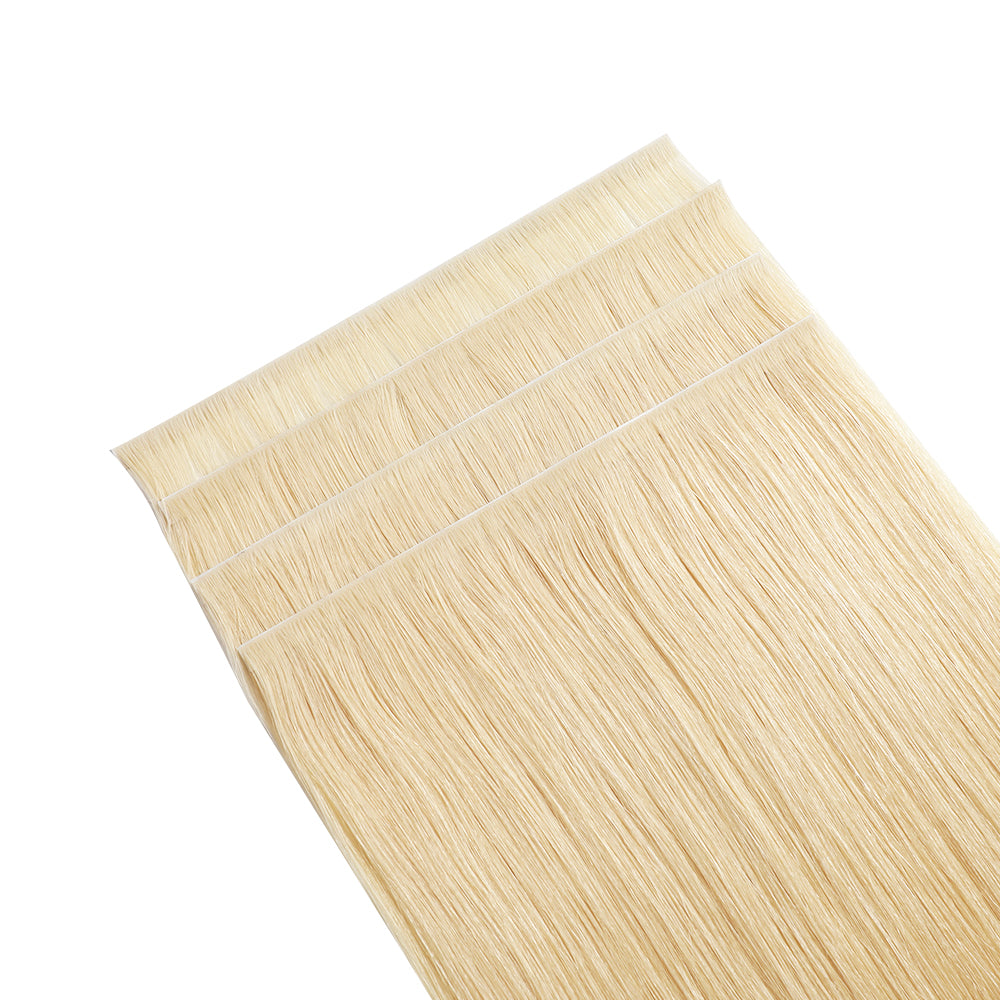 (#613) Bleach Blonde Tape Weft Hair Extensions 4Pcs