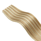 YiliteVip (#P18/613) Ash Blonde Highlights Butterfly Weft Hair Extensions