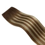YiliteVip (#P6/613/T4) Brown to Blonde Balayage Butterfly Weft Hair Extensions