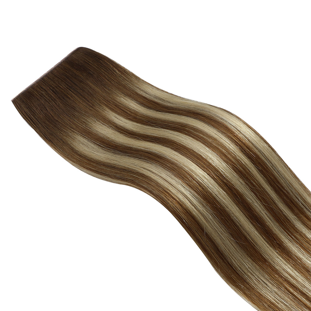 YiliteVip (#P6/613/T4) Brown to Blonde Balayage Butterfly Weft Hair Extensions