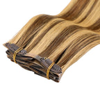 YiliteVip (#P4/27) Caramel Blonde Balayage Seamless Clip Ins 7Pcs