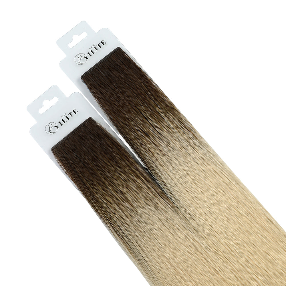 YiliteVip (#T2/60) Darkest Brown to Platinum Blonde Invisible Tape In Extensions 20Pcs