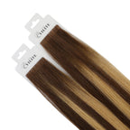 YiliteVip (#P4/27/T4) Chocolate Brown to Caramel Blonde Invisible Tape In Extensions 20Pcs