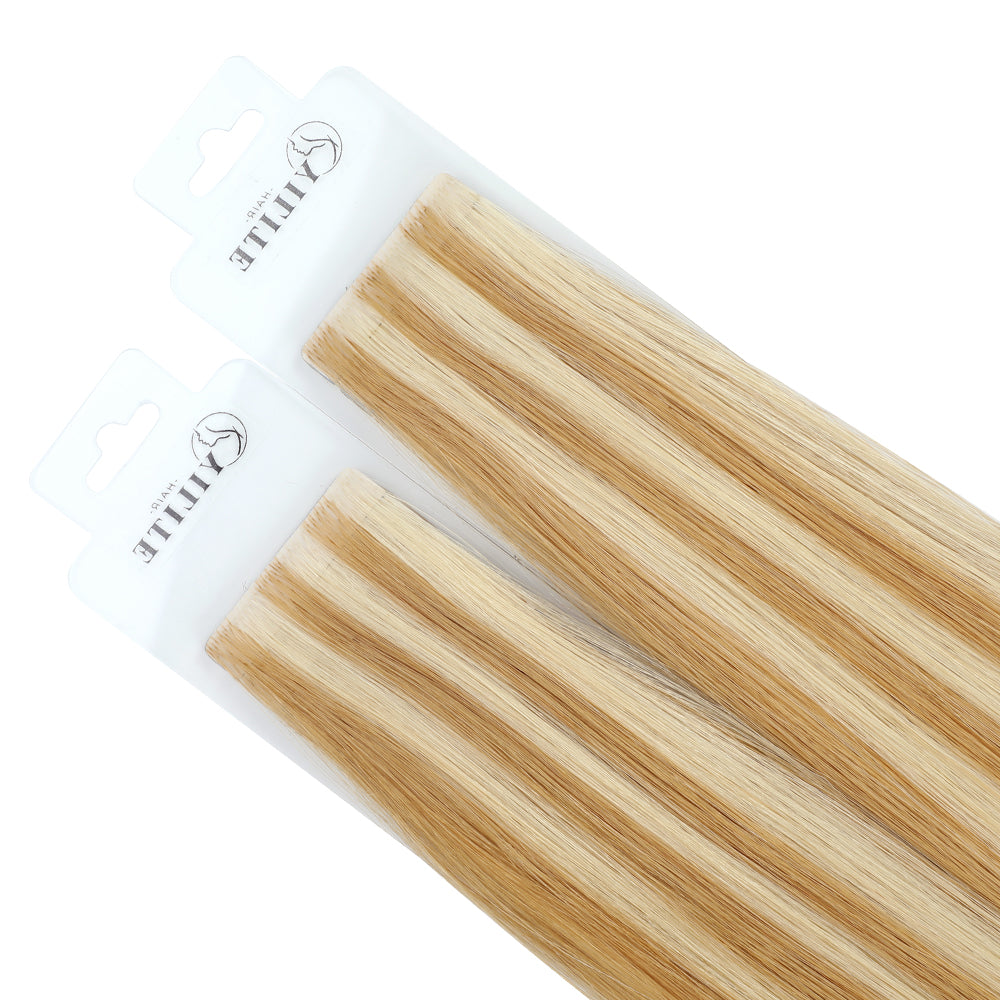 YiliteVip (#P27/613) Strawberry Blonde Bleach Blonde Invisible Tape In Extensions 20Pcs