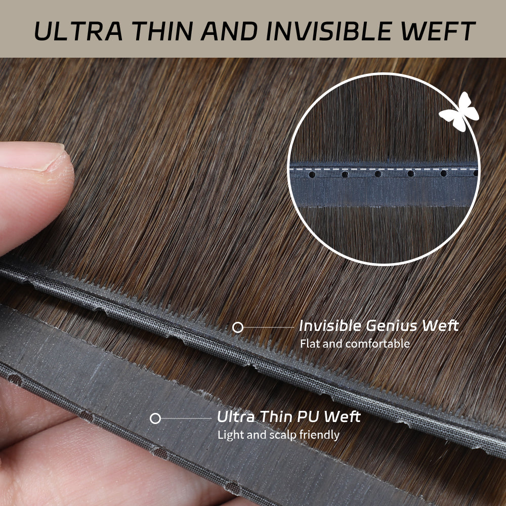YiliteVip (#P2/6/T2) Darkest Brown Balayage Butterfly Weft Hair Extensions