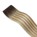 YiliteVip (#T2/P18/60) Darkest Brown with Ash Blonde Balayage Butterfly Weft Hair Extensions