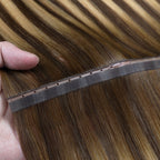 YiliteVip (#P4/27/T4) Chocolate Brown to Caramel Blonde Butterfly Weft Hair Extensions
