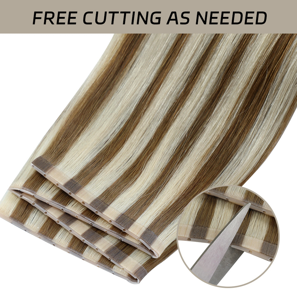 YiliteVip (#P6/613) Chestnut Brown Balayage Butterfly Weft Hair Extensions