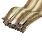 YiliteVip (#P6/613) Chestnut Brown Balayage Seamless Clip Ins 7Pcs