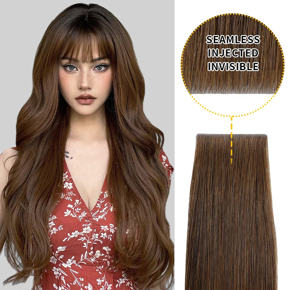 YiliteVip (#4) Chocolate Brown Invisible Tape In Extensions 20Pcs