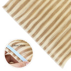 Close-up of (#P18/613) Ash Blonde Highlights Tape Weft Hair Extensions