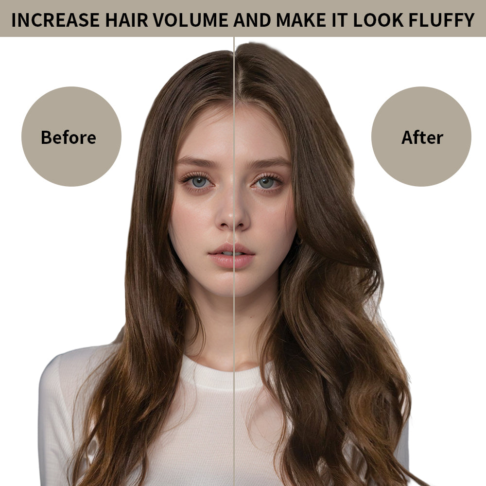 Before and After Wearing (#2) Darkest Brown Seamless Clip In Hair Pads