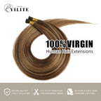 (#P4/27/T4) Chocolate Brown to Caramel Blonde U Tip Hair Extensions 100% Virgin Human Hair