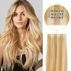 YiliteVip (#P27/613) Strawberry Blonde Bleach Blonde Invisible Tape In Extensions 20Pcs
