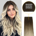 YiliteVip (#T2/60) Darkest Brown to Platinum Blonde Invisible Tape In Extensions 20Pcs