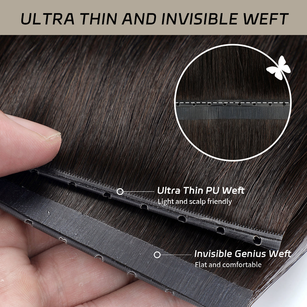 YiliteVip (#1B) Natural Black Butterfly Weft Hair Extensions