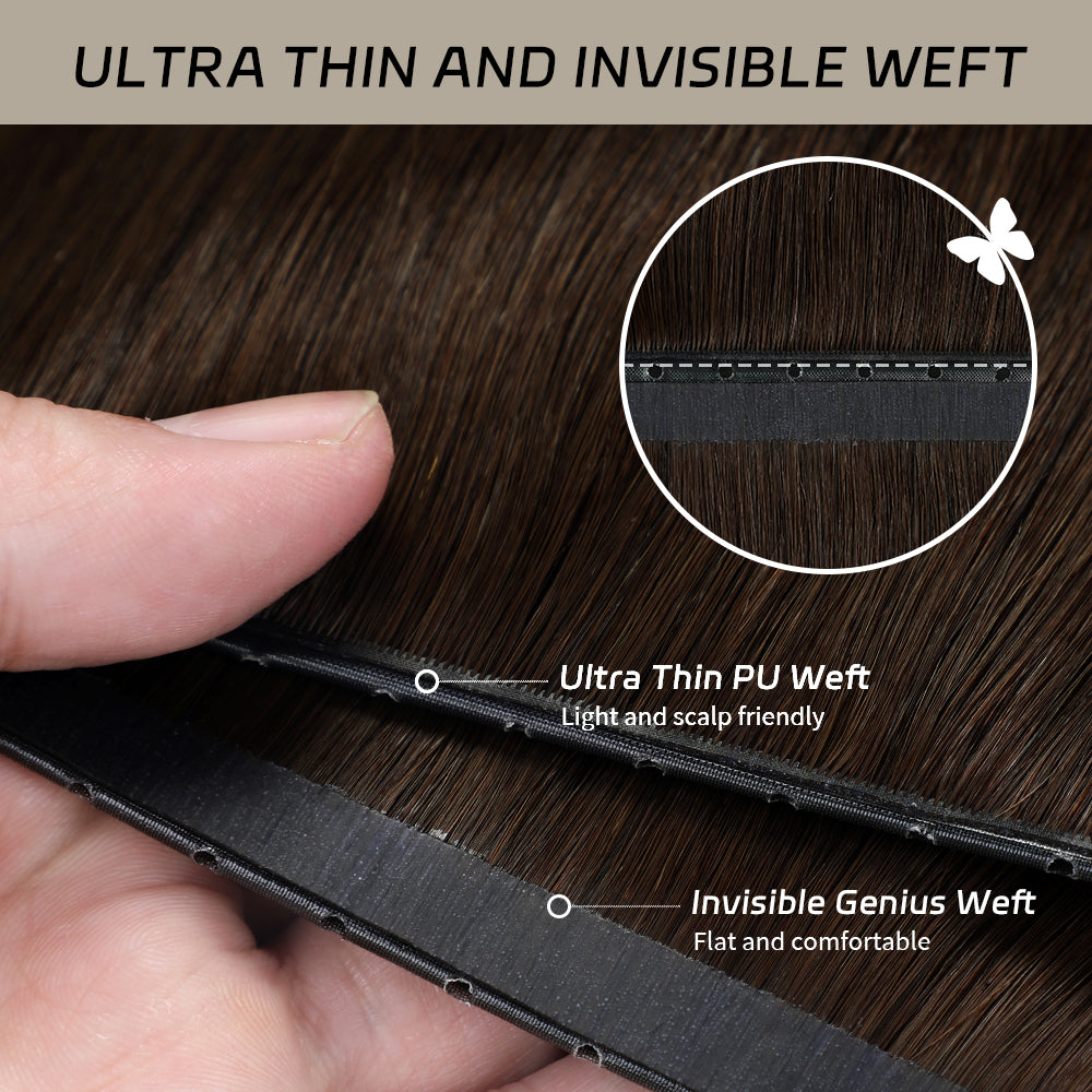YiliteVip (#2) Darkest Brown Butterfly Weft Hair Extensions