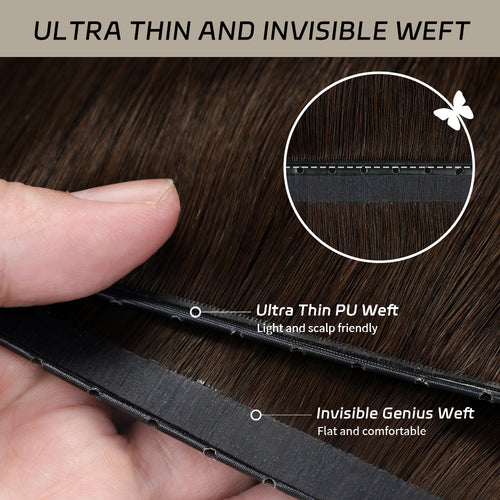 YiliteVip (#2) Darkest Brown Butterfly Weft Hair Extensions