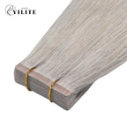 Close-up of Silver Narrow Mini Tape In Hair Extensions 