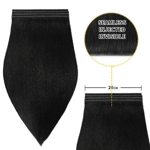 (#1) Jet Black Tape Weft Hair Extensions 20CM 4Pcs