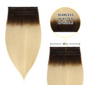 (#T2/60) Darkest Brown to Platinum Blonde Tape Weft Hair Extensions 20CM 4Pcs