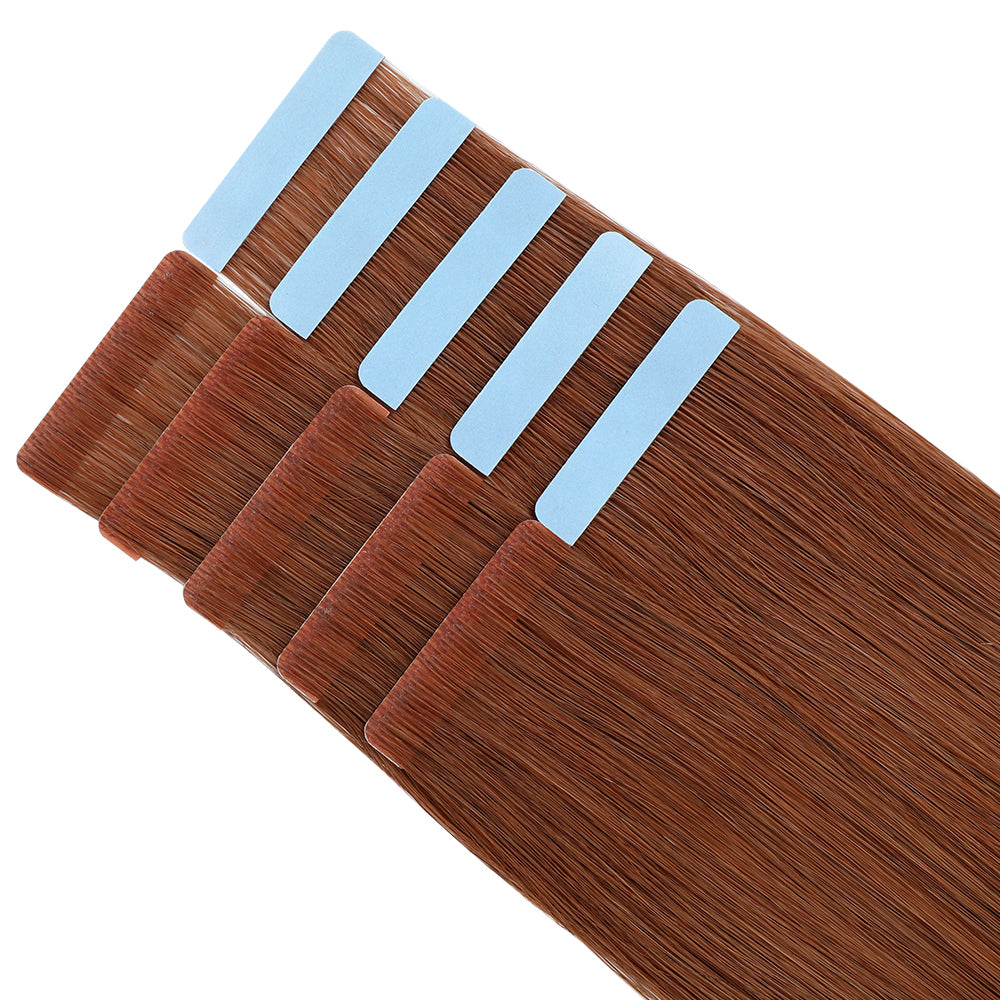 YiliteVip (#33) Dark Auburn Invisible Tape In Extensions 20Pcs