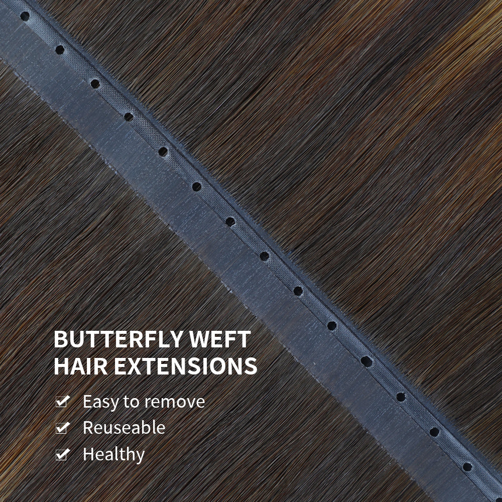 YiliteVip (#P2/6/T2) Darkest Brown Balayage Butterfly Weft Hair Extensions