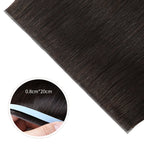 Close-up of (#1B) Natural Black Tape Weft Hair Extensions