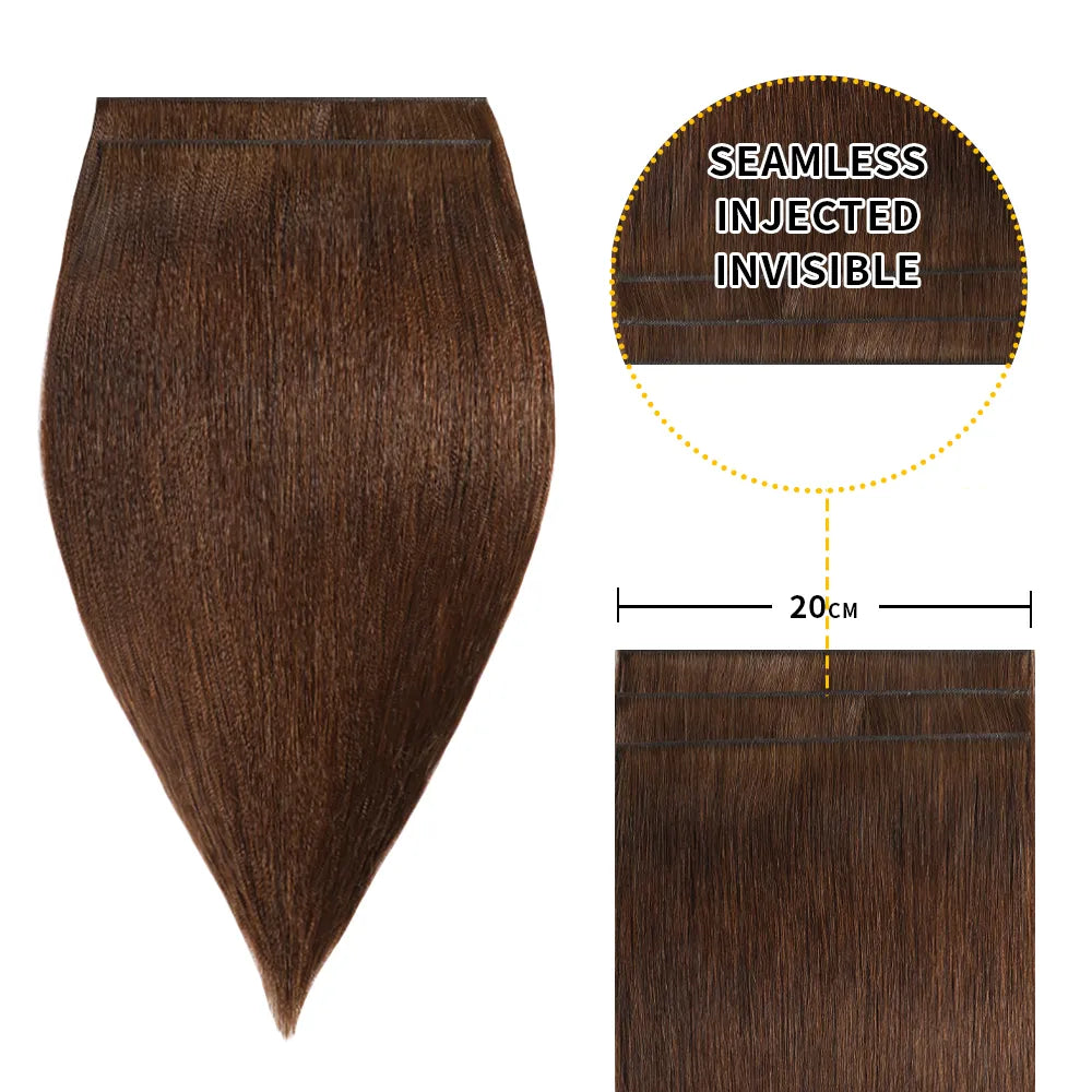 (#4) Chocolate Brown Tape Weft Hair Extensions 20CM 4Pcs