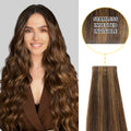 YiliteVip (#P2/6) Darkest Brown Chestnut Balayage Invisible Tape In Extensions 20Pcs