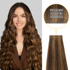 YiliteVip (#P2/6) Darkest Brown Chestnut Balayage Invisible Tape In Extensions 20Pcs