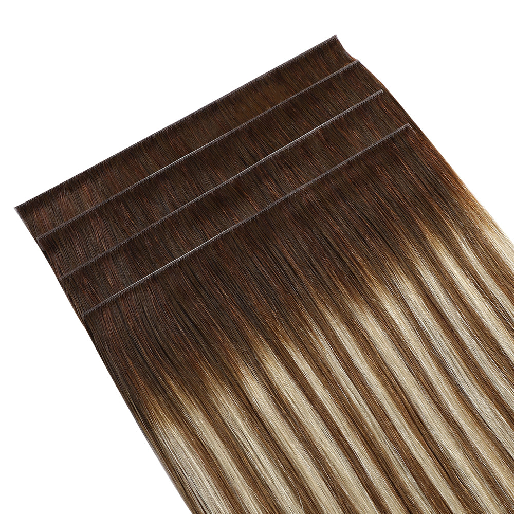 YiliteVip (#P6/613/T4) Brown to Blonde Balayage Tape Weft Hair Extensions