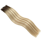YiliteVip (#T2/P18/60) Darkest Brown with Ash Blonde Balayage Seamless Clip Ins 7Pcs