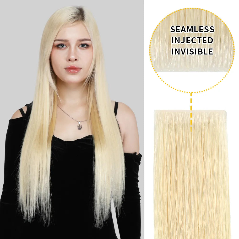 YiliteVip (#60) Platinum Blonde Invisible Tape In Extensions 20Pcs