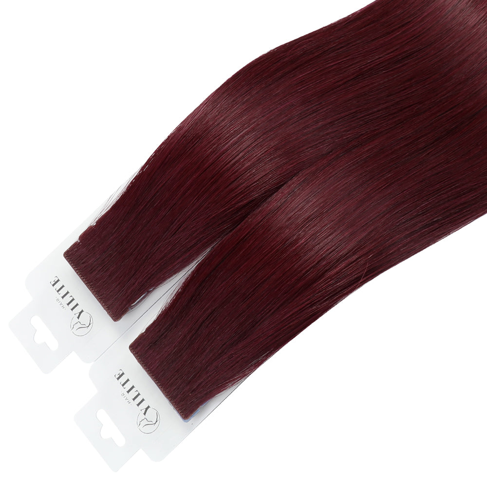 YiliteVip (#99J) Burgundy Invisible Tape In Extensions 20Pcs