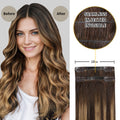 Before and After Wearing (#P4/27/T4) Seamless Clip In Hair Pads, 10cm Wide Piece