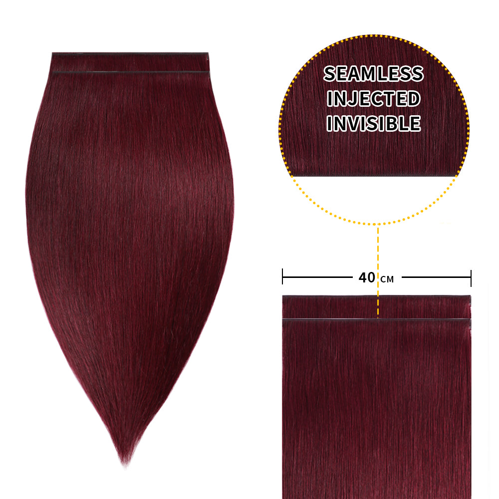 40*0.8cm long invisible tape in hair extensions 2Pcs virgin human hair (#99J)