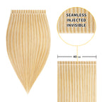 40*0.8cm long invisible tape in hair extensions 2Pcs virgin human hair 