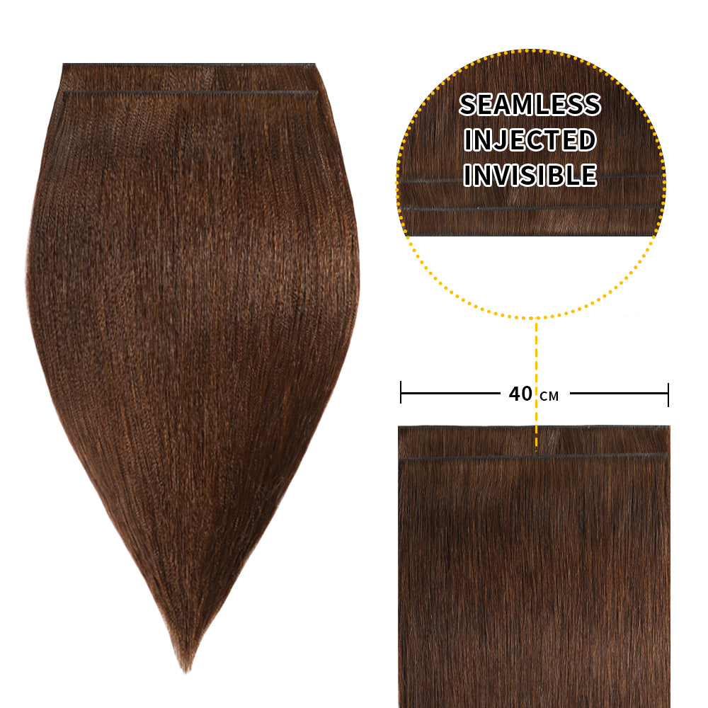 40*0.8cm long invisible tape in hair extensions 2Pcs virgin human hair (#4)