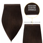 40*0.8cm long invisible tape in hair extensions 2Pcs virgin human hair (#2 Darkest Brown)