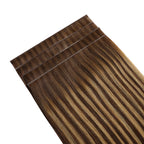 (#P4/27/T4) Chocolate Brown to Caramel Blonde Tape Weft Hair Extensions 4Pcs