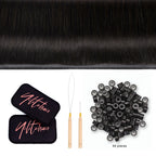 YiliteVip (#1B) Natural Black Butterfly Weft Hair Extensions
