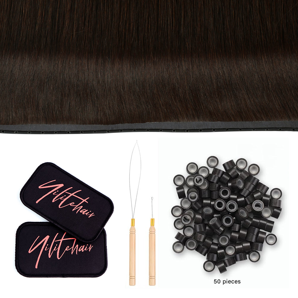 YiliteVip (#2) Darkest Brown Butterfly Weft Hair Extensions